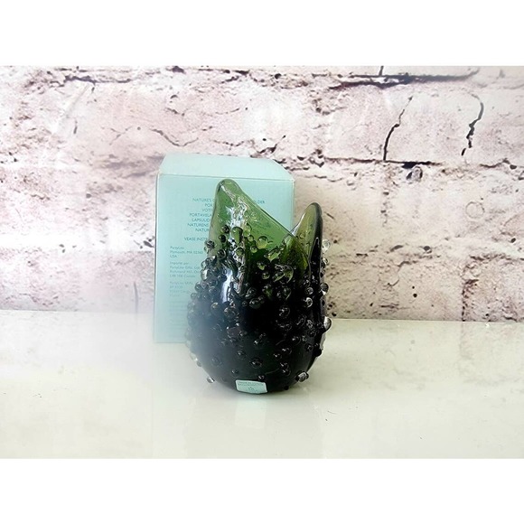 Partylite Natures Garden Green Glass Tealight Votive Holder Vintage Retired NIB - Picture 3 of 5